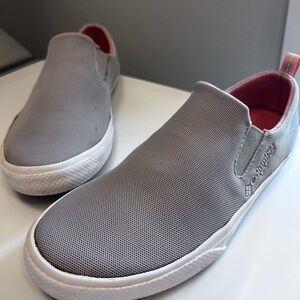 Columbia Gray and Pink Slip-On Sneakers with Textured Side Panel